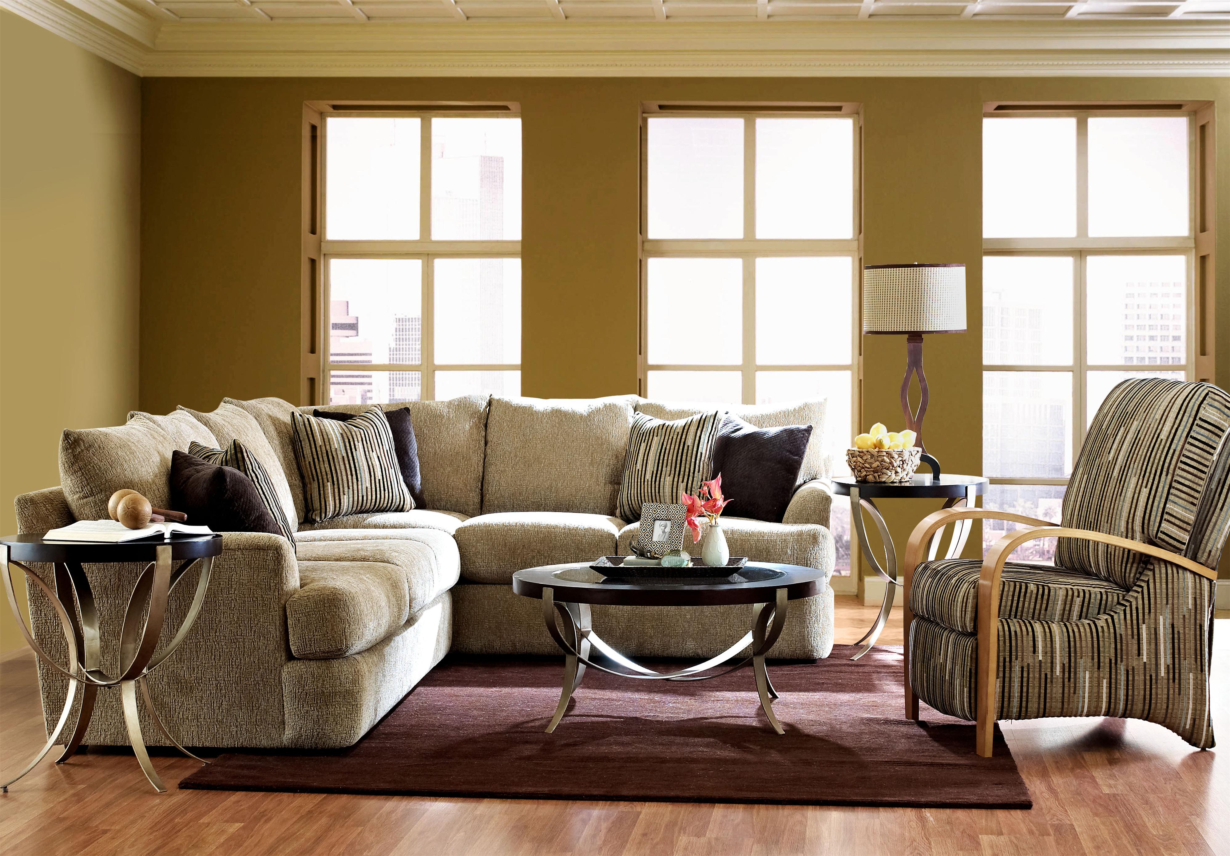 Klaussner Findley Contemporary LShaped Sectional Sofa Pilgrim